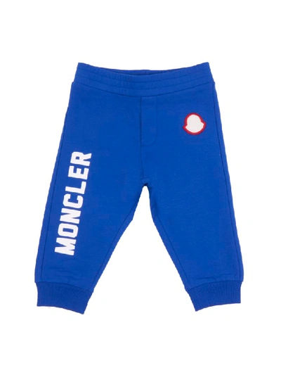 Shop Moncler Logo Trousers In Royal
