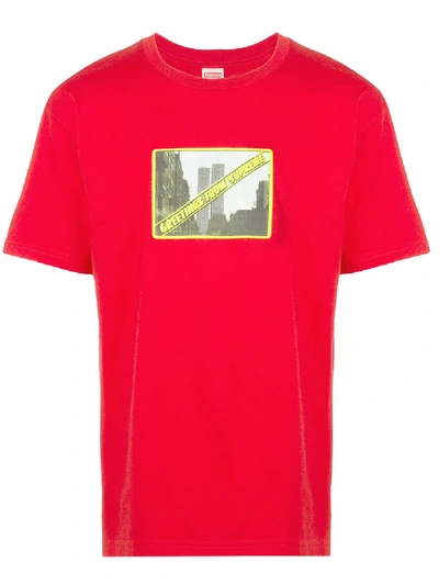 Shop Supreme Greetings From  Print T-shirt In Red