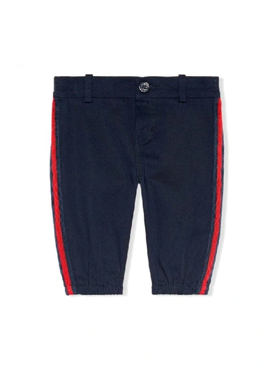 Shop Gucci Blue Newborn Trousers