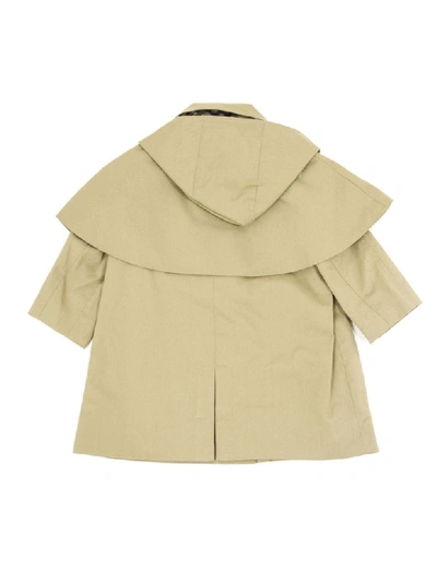 Shop Burberry A-line Coat In Showerproof Cotton Twill In Beige