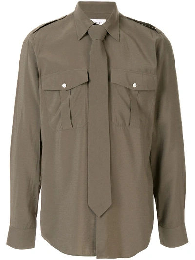 Shop Ports V Pointed Collar Shirt In Green