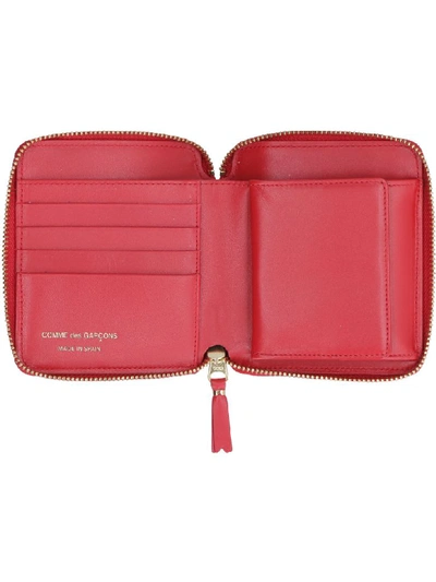 Shop Comme Des Garçons Leather Zip Around Wallet In Red