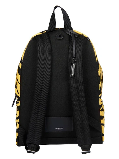 Shop Saint Laurent Sac City Backpack In Yellow/black