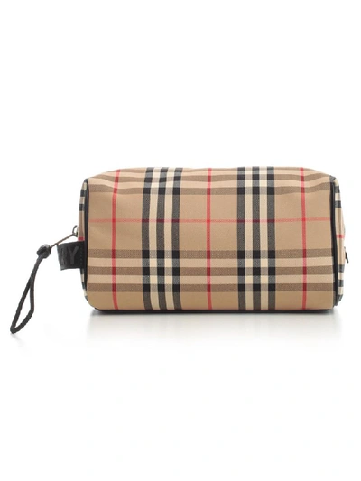 Shop Burberry Washbag In Archive Beige