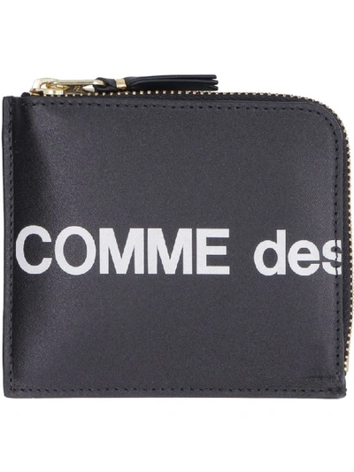 Shop Comme Des Garçons Leather Zipped Coin Purse In Black