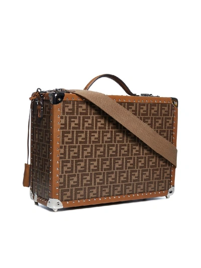 Shop Fendi Luggage In Mogano Panna