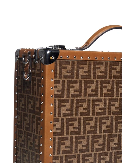 Shop Fendi Luggage In Mogano Panna