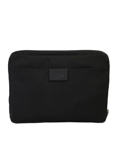 Shop Valentino Branded Pouch In Black