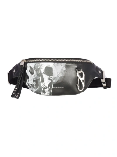 Shop Alexander Mcqueen Harness Skull Print Bum Bag In Black