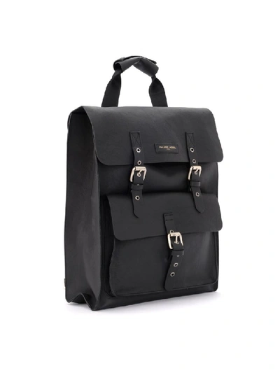 Shop Philippe Model Backpack In Black Leather With Front Pocket In Nero