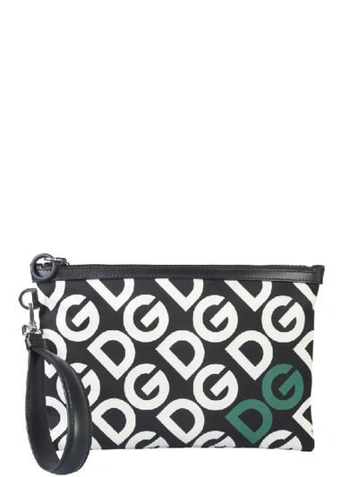 Shop Dolce & Gabbana Clutch With Logo In Verde