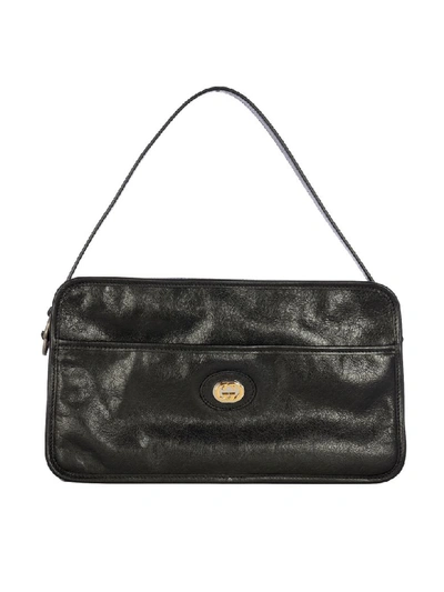 Shop Gucci Messenger Fluffy Calf Leather In Black