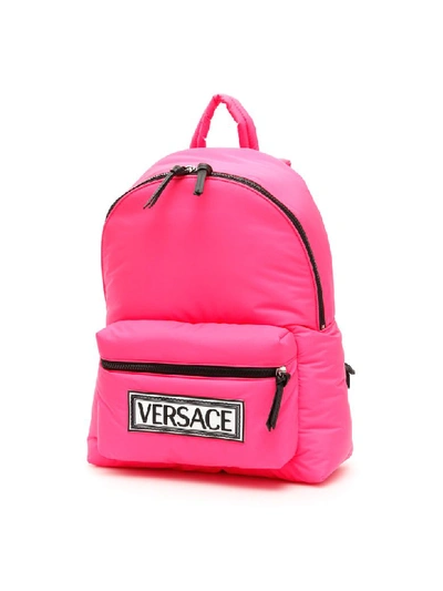 Shop Versace 90s Vintage Logo Backpack In Lipstick Nero Palladio (pink)