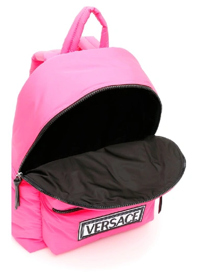 Shop Versace 90s Vintage Logo Backpack In Lipstick Nero Palladio (pink)