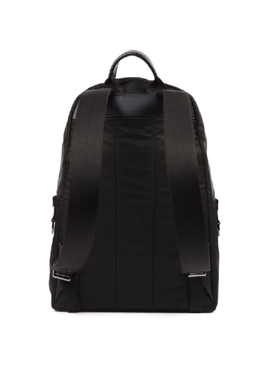 Shop Dolce & Gabbana D & G Black Leather & Fabric Logo Backpack