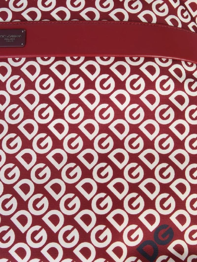 Shop Dolce & Gabbana Dg Logo Printed Backpack In Bordeaux
