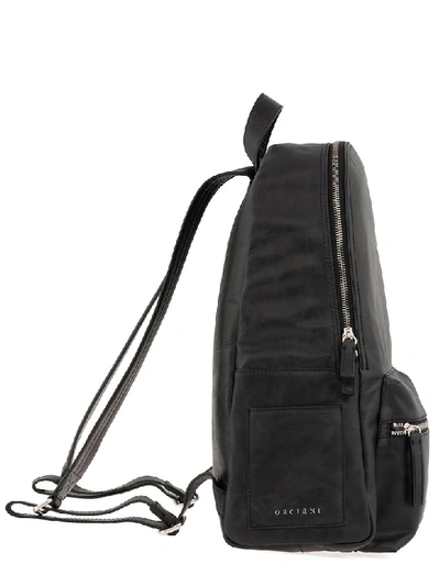 Shop Orciani Leather Backpack In Black