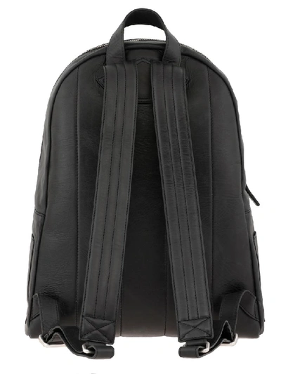 Shop Orciani Leather Backpack In Black