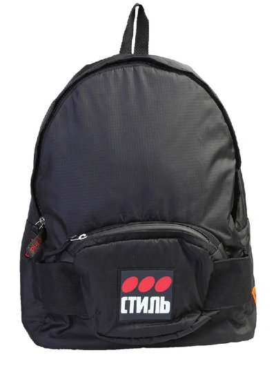 Shop Heron Preston Branded Backpack In Black