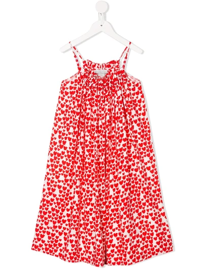 Shop Stella Mccartney Heart Print Dress In Red