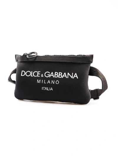 Shop Dolce & Gabbana Neoprene Belt Bag In Dg Milano Italia