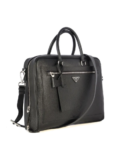 Shop Prada Saffiano Travel In Black