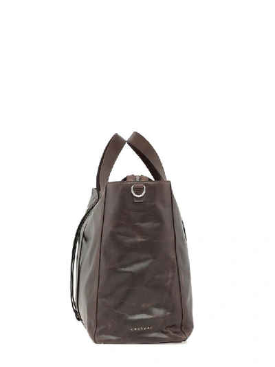 Shop Orciani Leather Bag In T. Moro