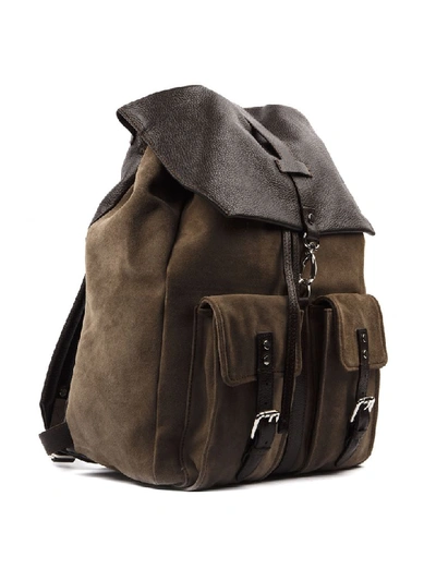 Shop Eleventy Taupe Calf Leather Backpack