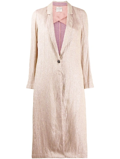 Shop Forte Forte Metallic Woven Style Single-breasted Coat In Pink