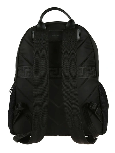 Shop Versace Logo Backpack In Black