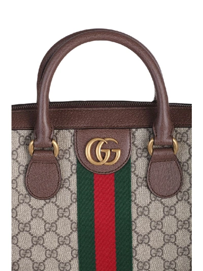 Shop Gucci Ophidia Briefcase In Beige