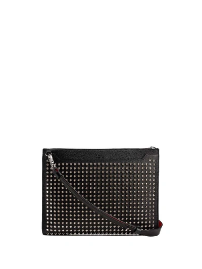 Shop Christian Louboutin Louboutin Skypouch Bag In Black Silver