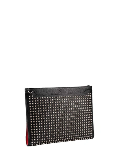 Shop Christian Louboutin Louboutin Skypouch Bag In Black Silver