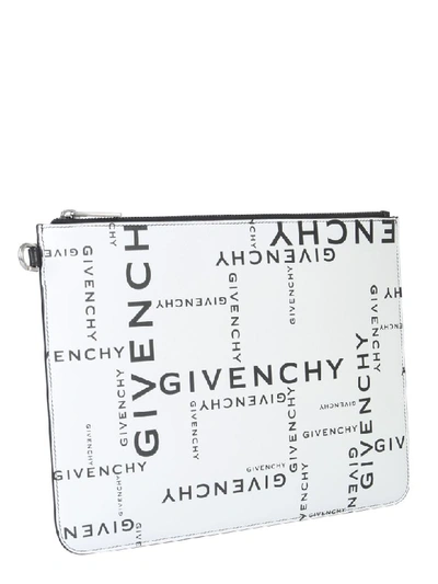 Shop Givenchy Clutch With Logo Print In Nero