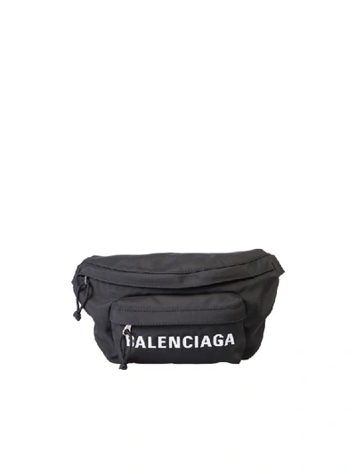 Shop Balenciaga Branded Belt Bag In Black