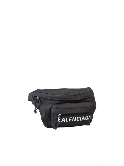Shop Balenciaga Branded Belt Bag In Black