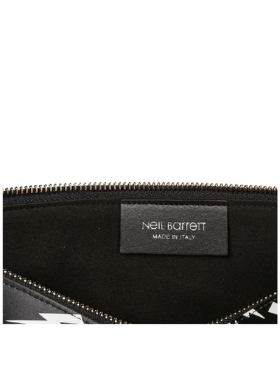 Shop Neil Barrett Thunderbolt Fair-isle Handbags In Nero