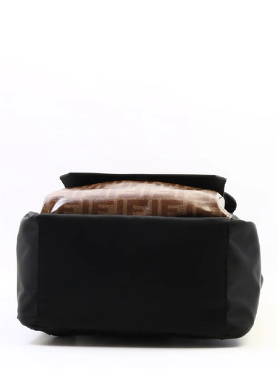 Shop Fendi Backpack Ff In Black/beige