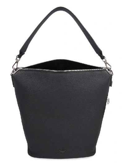 Shop Dolce & Gabbana Pebbled Leather Hobo-bag In Black