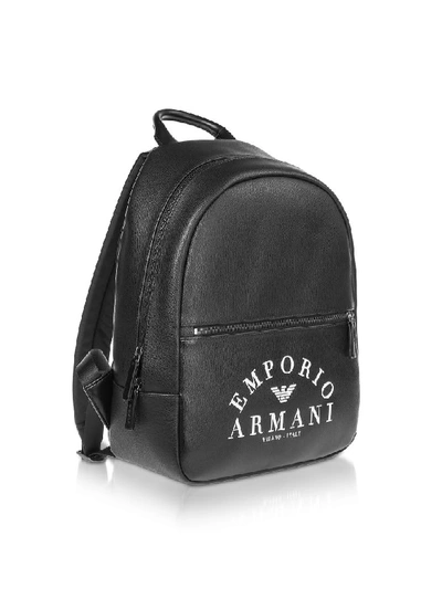 Shop Emporio Armani Black Signature Printed Backpack