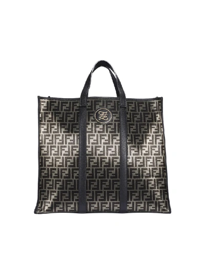 Shop Fendi Ff Karligraphy Tote Bag In Gold