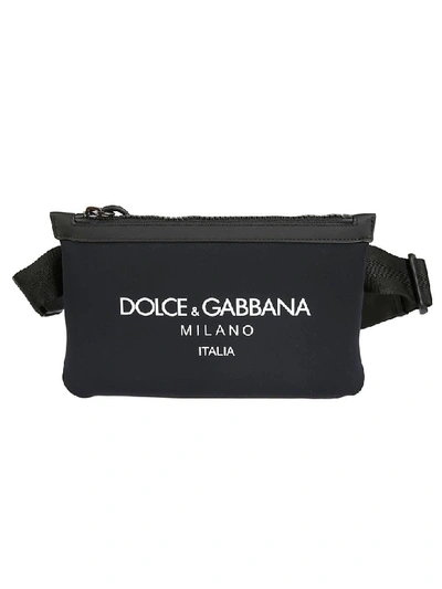 Shop Dolce & Gabbana Printed Logo Belt Bag In Black