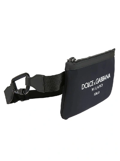 Shop Dolce & Gabbana Printed Logo Belt Bag In Black