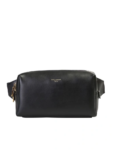 Shop Dolce & Gabbana Branded Belt Bag In Black