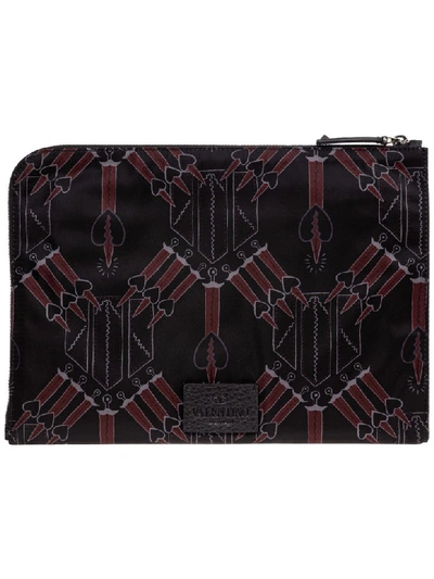 Shop Valentino Loveblade Document Holder In Nero