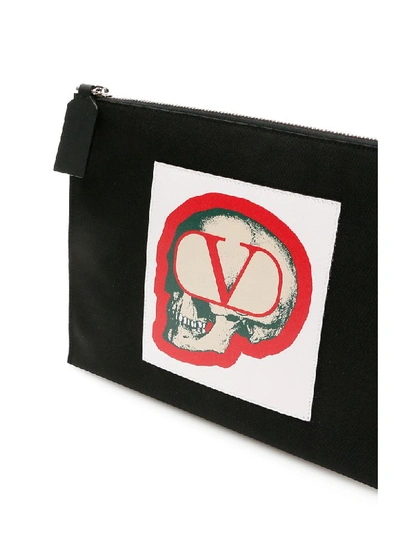 Shop Valentino Undercover Skull Pouch In Nero (black)