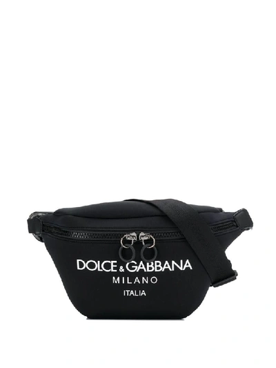 Shop Dolce & Gabbana Neoprene Belt Bag In Dg Milano Italia