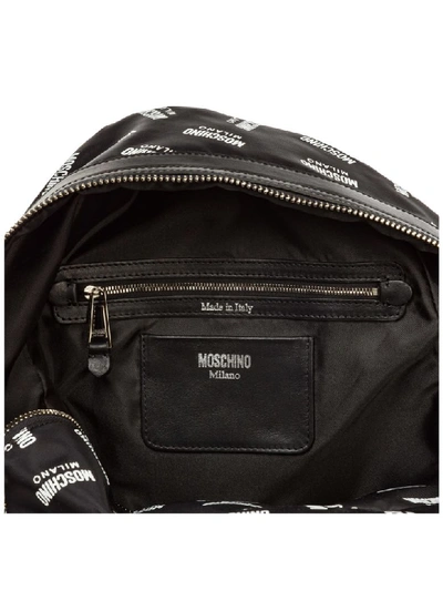 Shop Moschino Logo All Over Backpack In Nero