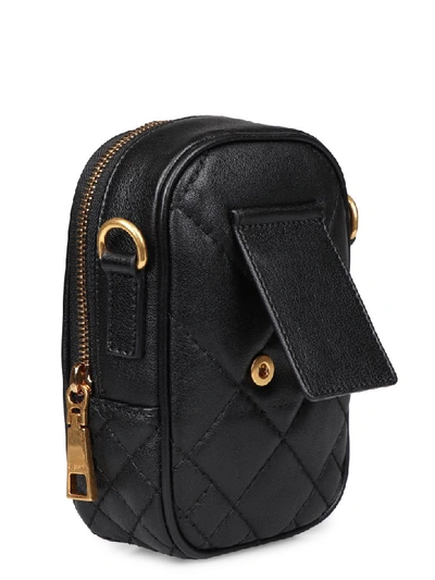 Shop Versace Quilted Leather Mini-bag In Black