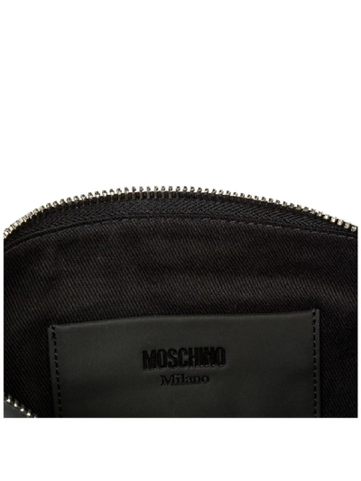 Shop Moschino Teddy Bear Label Bum Bag In Nero